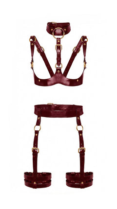Burgundy Patent Harness "Demetra"