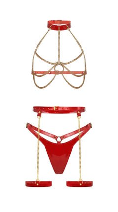 Patent Harness Set "Aurum"