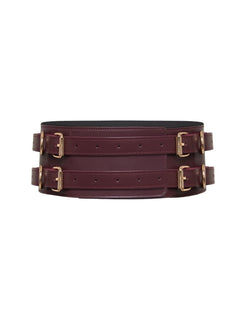 burgundy leather bondage handmade genuine leather adjustable Europe
