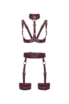 Burgundy Harness "Demetra" - idevildesires
