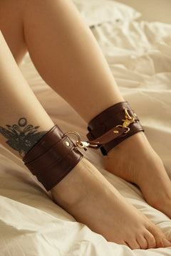 Burgundu Ankle Cuffs - idevildesires