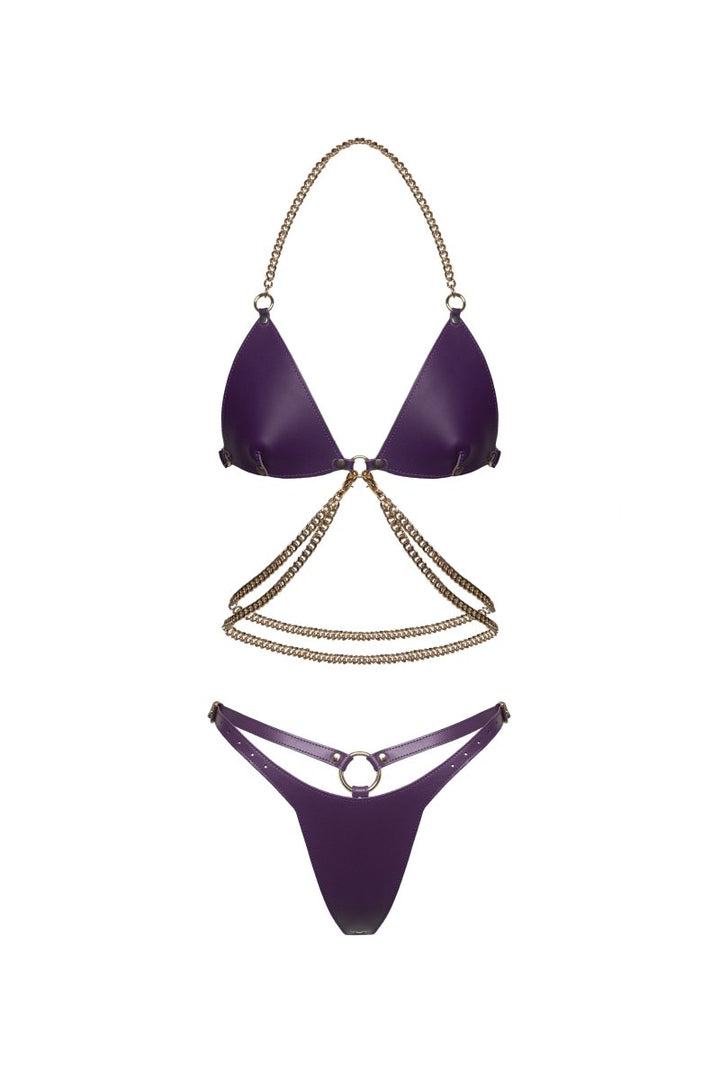 Purple Lingerie Set with Chain - idevildesires