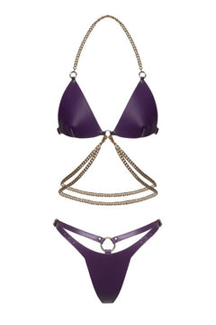 Purple Lingerie Set with Chain - idevildesires